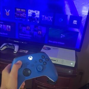 Blue Gaming Console with LED Lighting